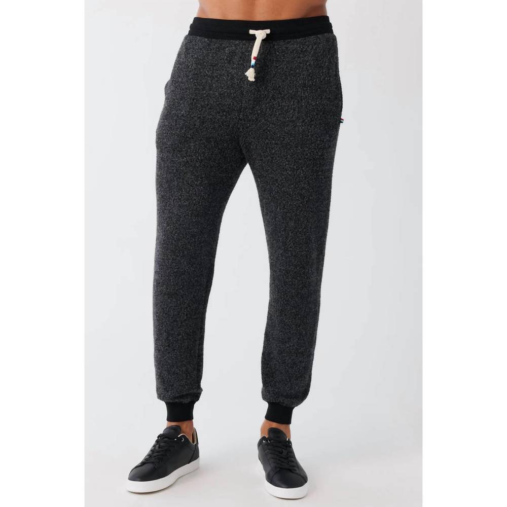 NEW SOL ANGELES brushed boucle jogger in black
